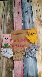Cat Finger Puppets - cat toy - kitten finger puppet -personalized - Storage Bag  -  Quiet Toy - Busy Bag - Activity Bag - custom colors (ONLINE ORDER ONLY)