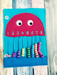 Counting quiet book page - jellyfish counting - abacus - activity page - busy book page - learning page (ONLINE ORDER ONLY)