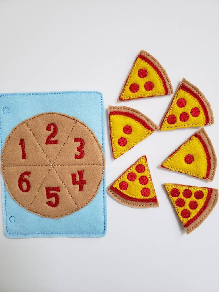 Learn to count - felt pizza counting quiet book page - number match - quiet book page - busy book (ONLINE ORDER ONLY)