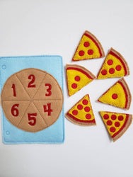 Learn to count - felt pizza counting quiet book page - number match - quiet book page - busy book (ONLINE ORDER ONLY)