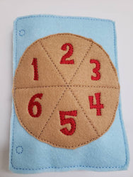 Learn to count - felt pizza counting quiet book page - number match - quiet book page - busy book (ONLINE ORDER ONLY)