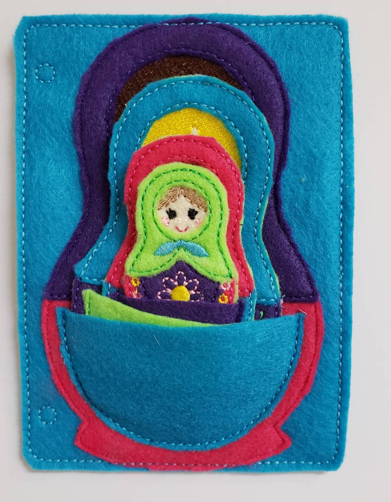 Felt nesting doll quiet book page - toddler quiet book page - stacking dolls - activity page - busy book page (ONLINE ORDER ONLY)