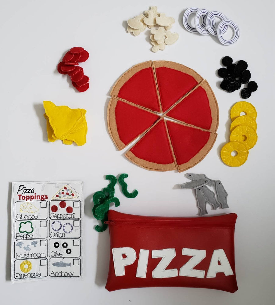 Felt Food Pizza - pretend play  Pizza Restaurant play set - felt food - pretend play - build your own (ONLINE ORDER ONLY)