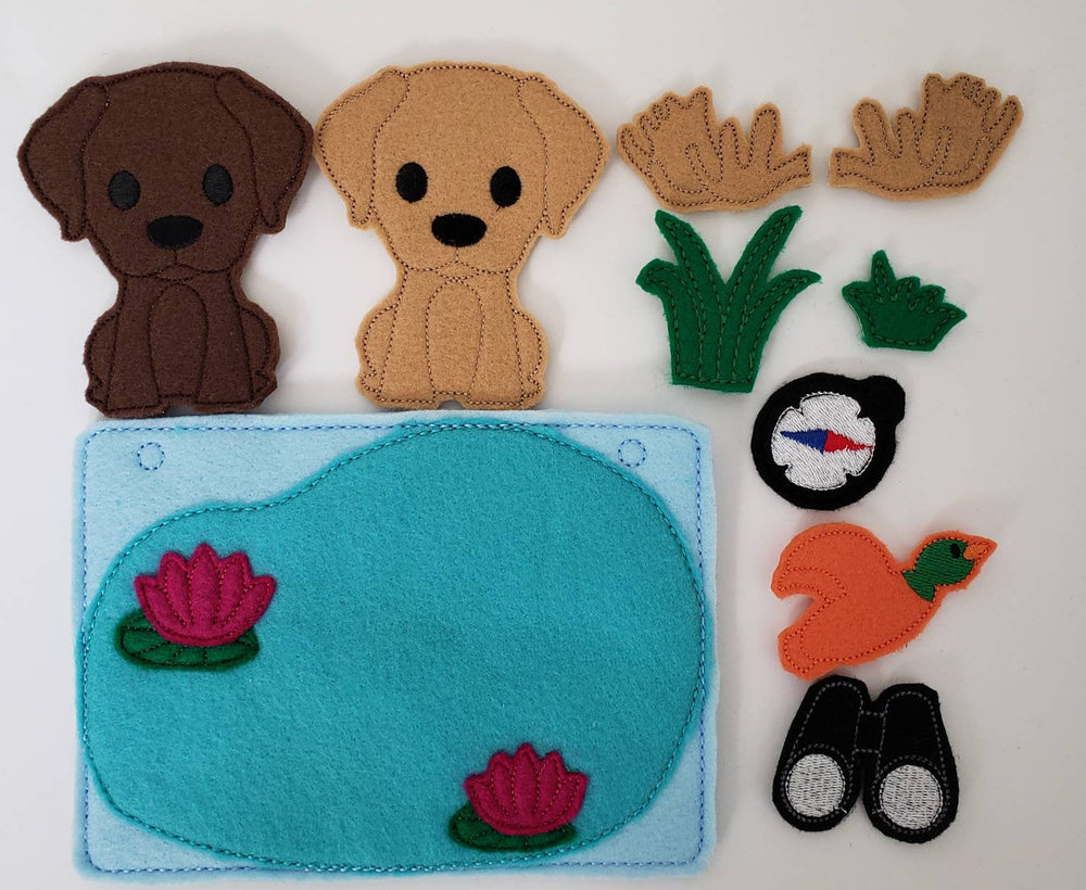 Felt dog finger puppet quiet book page - activity page - busy book - learning page (ONLINE ORDER ONLY)