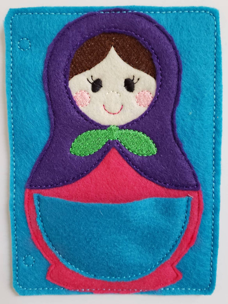 Felt nesting doll quiet book page - toddler quiet book page - stacking dolls - activity page - busy book page (ONLINE ORDER ONLY)