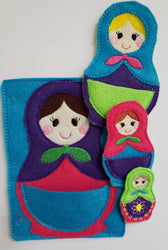 Felt nesting doll quiet book page - toddler quiet book page - stacking dolls - activity page - busy book page (ONLINE ORDER ONLY)