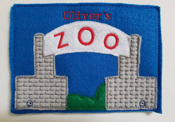 Zoo Animal Finger Puppets -  zoo storage bag - Free Personalization -  Quiet Toy - Busy Bag - Activity Bag - custom colors (ONLINE ORDER ONLY)