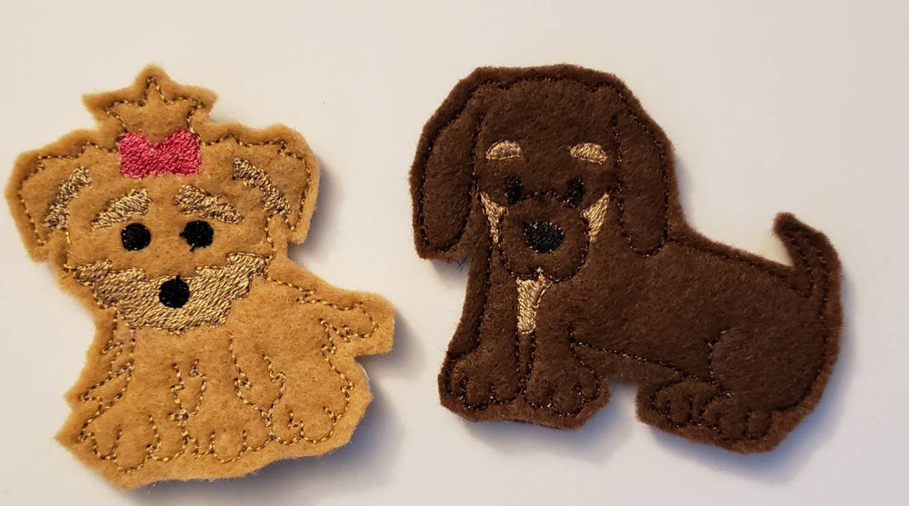 Dog Finger Puppets - dog toy - puppy finger puppet -personalized - Storage Bag  -  Quiet Toy - Busy Bag - Activity Bag - custom colors (ONLINE ORDER ONLY)