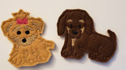 Dog Finger Puppets - dog toy - puppy finger puppet -personalized - Storage Bag  -  Quiet Toy - Busy Bag - Activity Bag - custom colors (ONLINE ORDER ONLY)