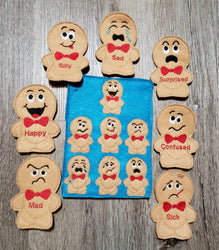 Emotions quiet book page - Feelings finger puppet - busy book - activity book - gift for kids - teaching book - happy - sad - confused (ONLINE ORDER ONLY)