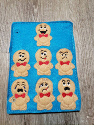 Emotions quiet book page - Feelings finger puppet - busy book - activity book - gift for kids - teaching book - happy - sad - confused (ONLINE ORDER ONLY)