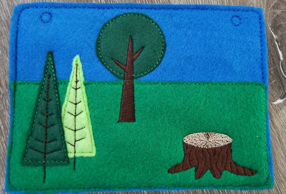 Felt finger puppet animal - Woodland Animal quiet book page -  Gift for kids - habitat - forest animals - learning toy - animals and biomes (ONLINE ORDER ONLY)