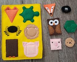 Animal Shapes Quiet Book Page - gift for kids - build your own book - Montessori- sensory book - busy book - activity book (ONLINE ORDER ONLY)