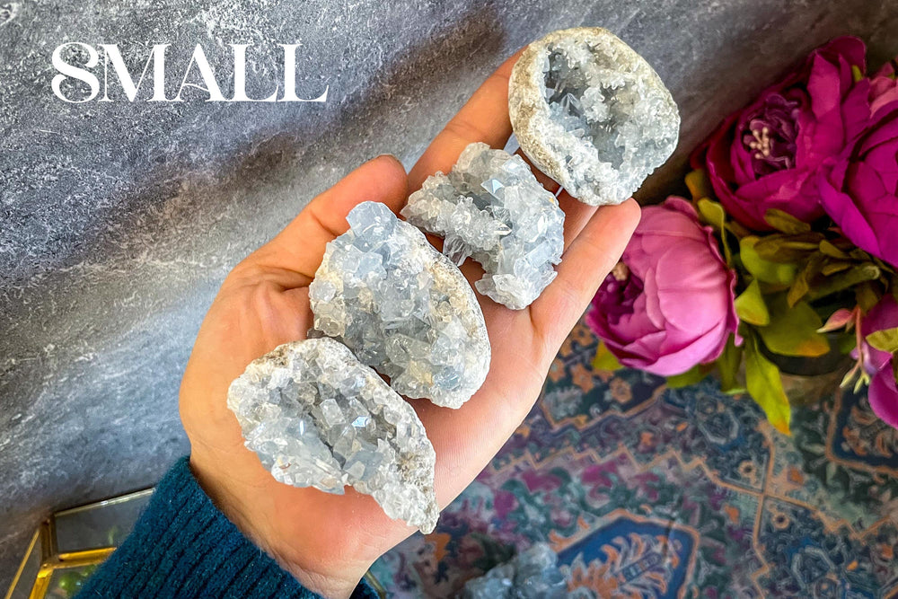 Raw CELESTITE Crystal Clusters, Ethically Sourced Celestite (ONLINE ORDER ONLY)