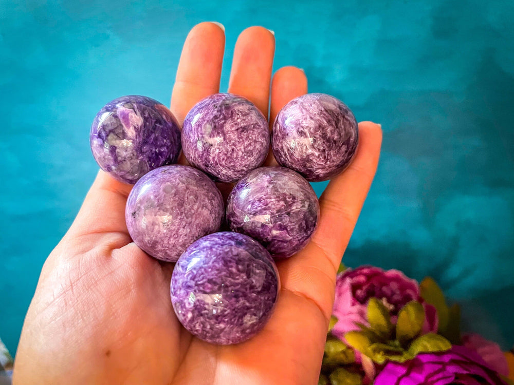 Amazing 1 1/4" Charoite Crystal Spheres (ONLINE ORDER ONLY)