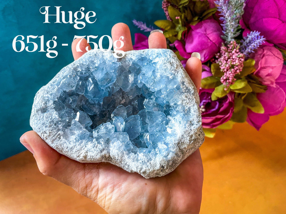 Raw CELESTITE Crystal Clusters, Ethically Sourced Celestite (ONLINE ORDER ONLY)