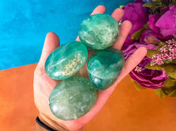 green fluorite palm stones (ONLINE ORDER ONLY)