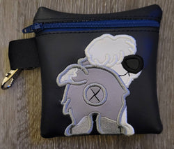 English Sheep Dog Poop Bag Pouch - gift for dog lover - Zippered poop bag holder-  Gift for Dog Walker - veterinarian - dog groomer (ONLINE ORDER ONLY)