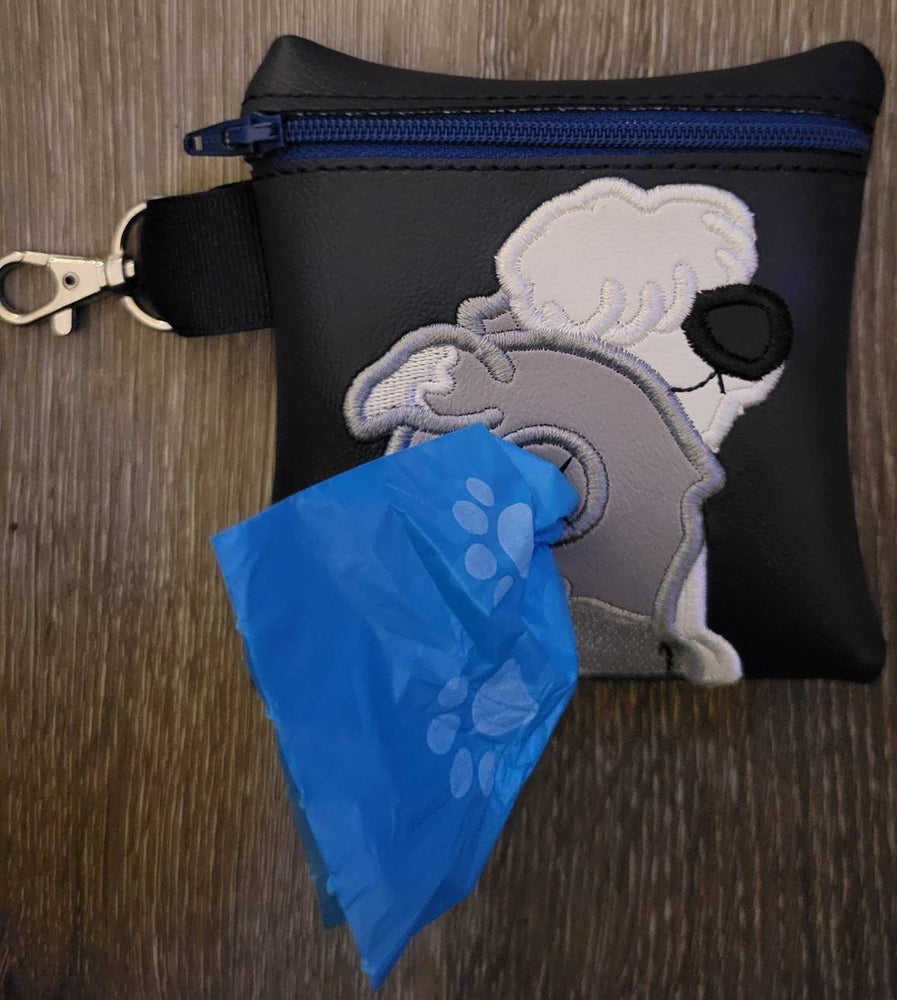 English Sheep Dog Poop Bag Pouch - gift for dog lover - Zippered poop bag holder-  Gift for Dog Walker - veterinarian - dog groomer (ONLINE ORDER ONLY)