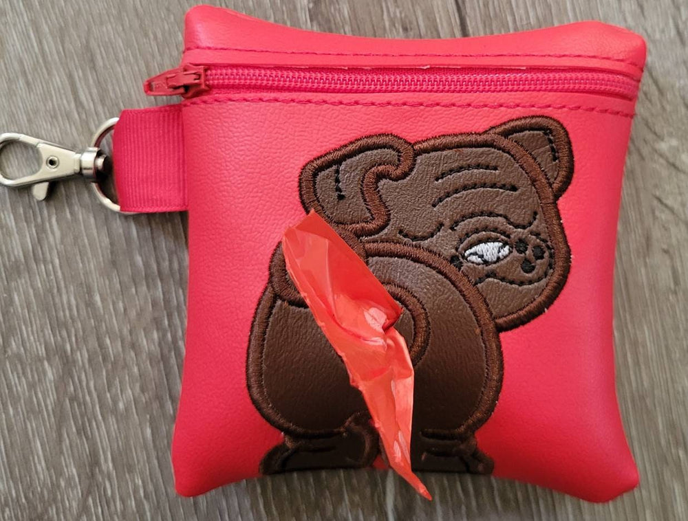 English Bulldog Poop Bag Pouch - gift for dog lover - Zippered poop bag holder-  Gift for Dog Walker - veterinarian - dog groomer (ONLINE ORDER ONLY)