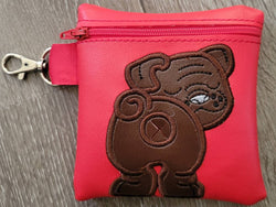 English Bulldog Poop Bag Pouch - gift for dog lover - Zippered poop bag holder-  Gift for Dog Walker - veterinarian - dog groomer (ONLINE ORDER ONLY)