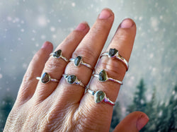 Genuine Moldavite Rings, size 6.5, size 9, size 9.5 (ONLINE ORDER ONLY)