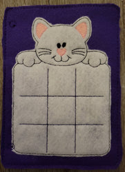 Cat Tic Tac Toe Game Board Quiet Book Page with mice and yarn ball pieces - birthday party favor - stocking stuffer - Classic Game (ONLINE ORDER ONLY)