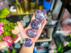 Lepidolite palm stone for TRANQUILITY (ONLINE ORDER ONLY)
