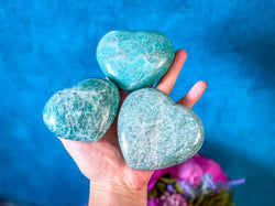Amazonite Crystal Hearts, Amazonstone Heart (ONLINE ORDER ONLY)