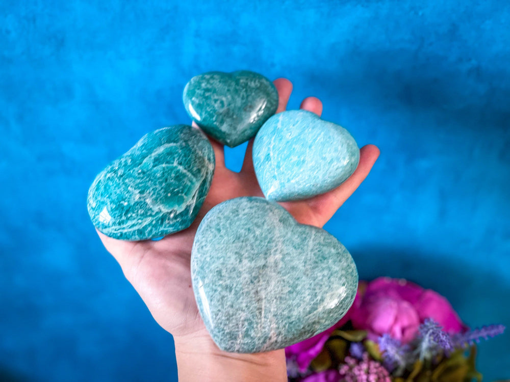 Amazonite Crystal Hearts, Amazonstone Heart (ONLINE ORDER ONLY)