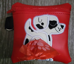 Dalmatian Poop Bag Pouch - gift for dog lover - Zippered poop bag holder-  Gift for Dog Walker - veterinarian - dog groomer (ONLINE ORDER ONLY)