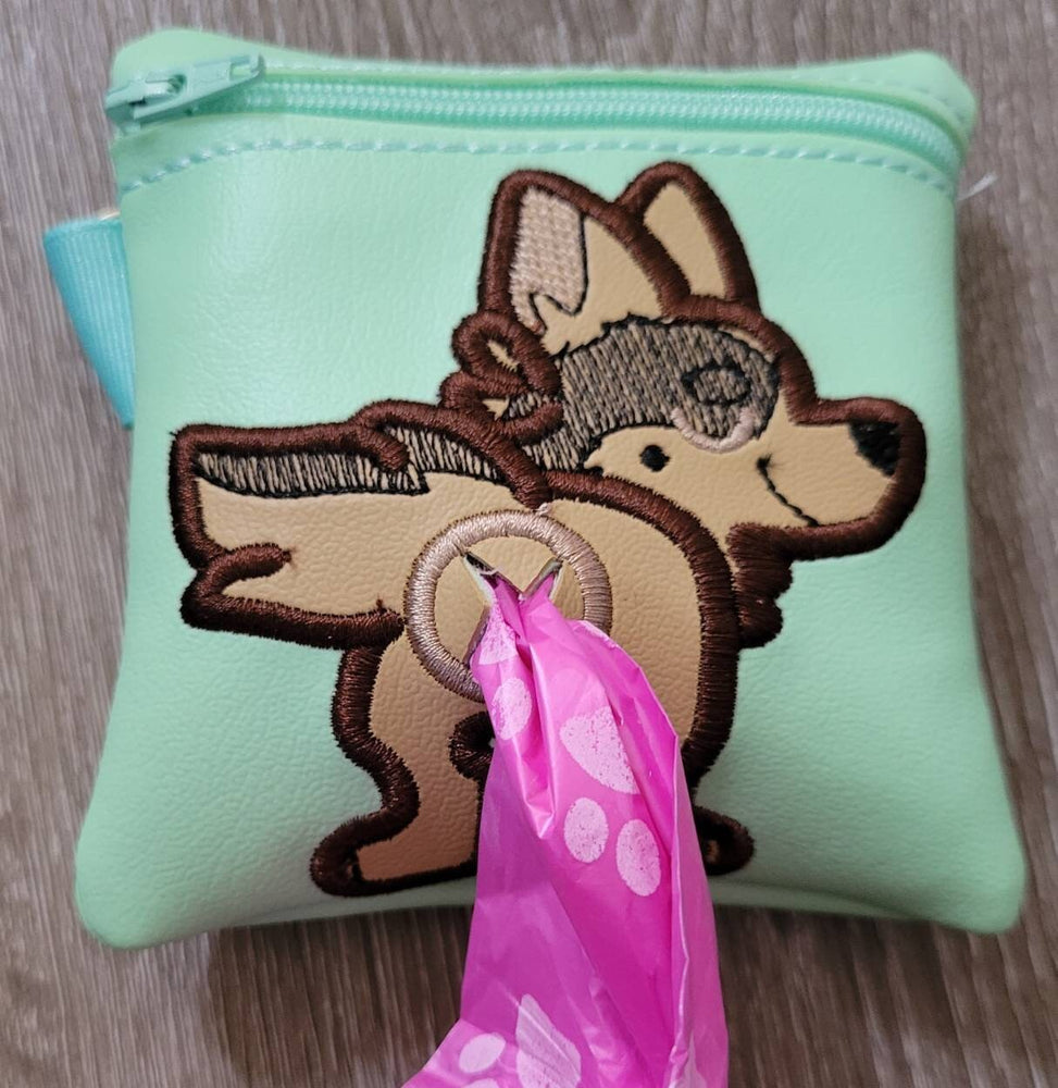 German Shepard Poop Bag Pouch - gift for dog lover - Zippered poop bag holder-  Gift for Dog Walker - veterinarian - dog groomer (ONLINE ORDER ONLY)