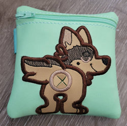 German Shepard Poop Bag Pouch - gift for dog lover - Zippered poop bag holder-  Gift for Dog Walker - veterinarian - dog groomer (ONLINE ORDER ONLY)