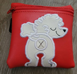 Poodle Poop Bag Pouch - gift for dog lover - Zippered poop bag holder-  Gift for Dog Walker - veterinarian - dog groomer (ONLINE ORDER ONLY)