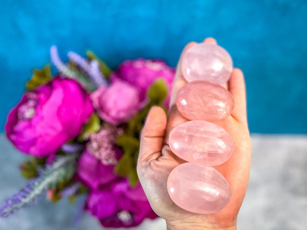 Ethically Sourced Rose Quartz Palm Stone (ONLINE ORDER ONLY)