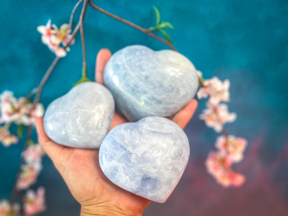 BLUE CALCITE crystal heart (ONLINE ORDER ONLY)