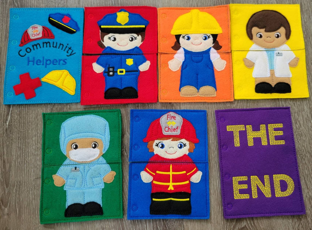Quiet Book Toddler - Community Helpers -  Occupations- mix and match - interactive flip book - educational - gift for children -   learning (ONLINE ORDER ONLY)