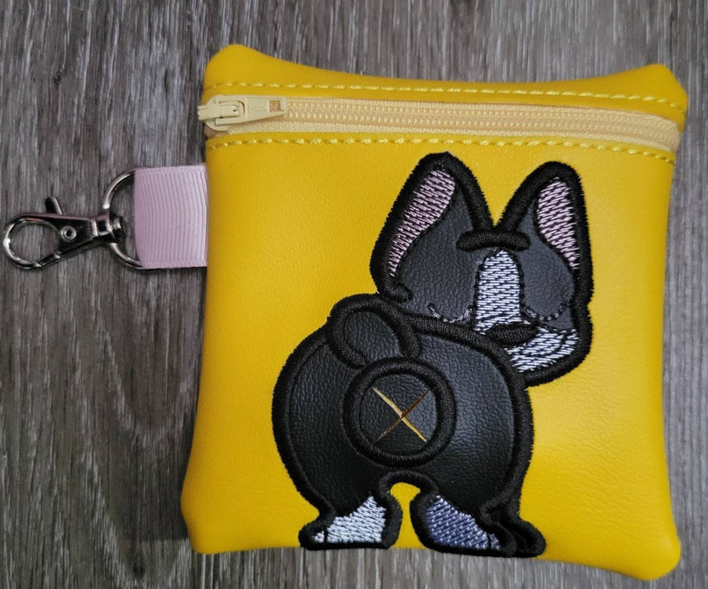 Boston Terrier Poop Bag Pouch - gift for dog lover - Zippered poop bag holder-  Gift for Dog Walker - veterinarian - dog groomer (ONLINE ORDER ONLY)