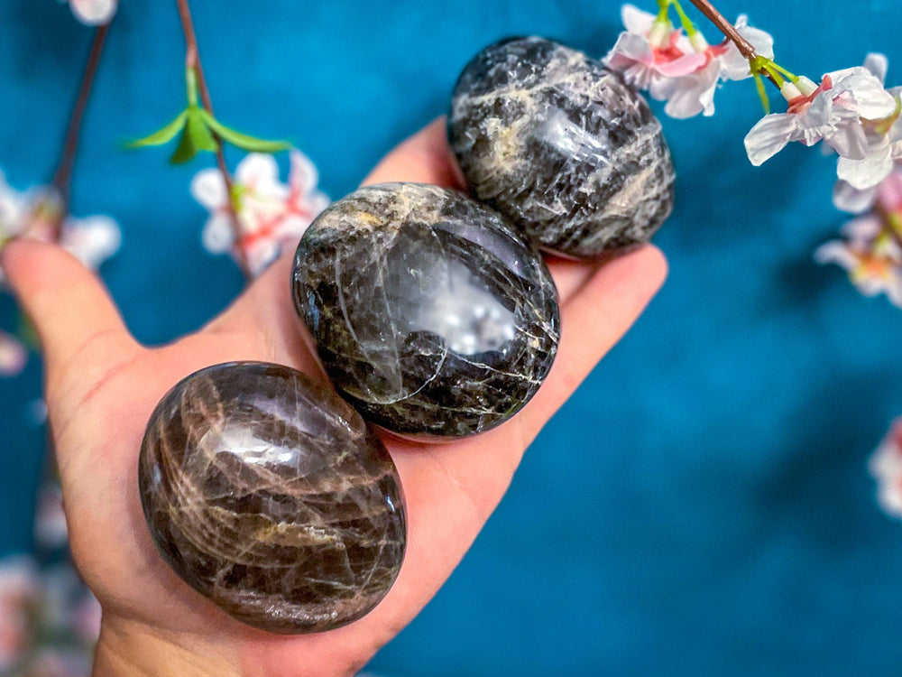Black Moonstone Palmstones (ONLINE ORDER ONLY)