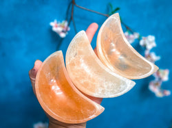4" PEACH Selenite MOON Bowl (ONLINE ORDER ONLY)