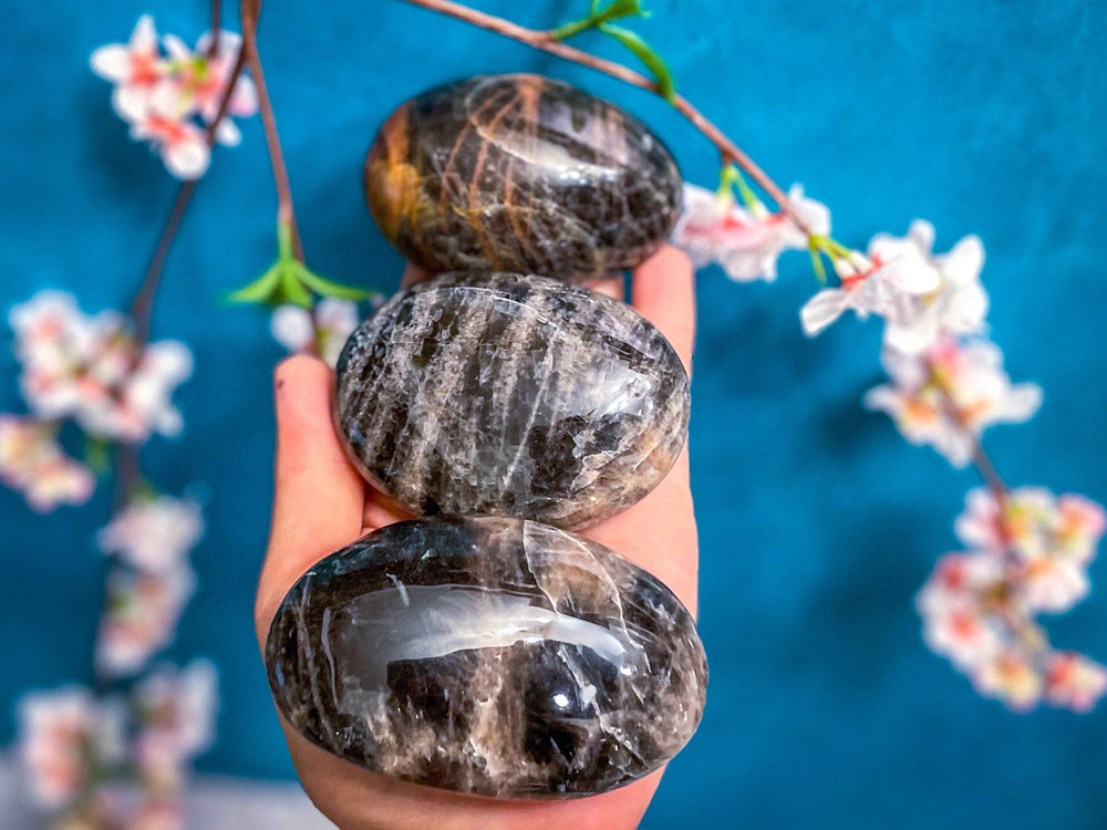 Black Moonstone Palmstones (ONLINE ORDER ONLY)