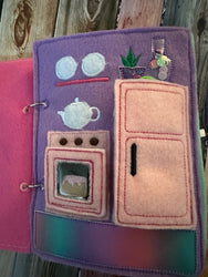 Felt Dollhouse Quiet Book - Toddler Quiet Activity Toy - Educational Gift For Girls - Learning Toy - Unpaper Doll (ONLINE ORDER ONLY)