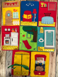 Portable Felt Dollhouse Quiet Book - Toddler Quiet Activity Toy - Educational Gift For Boys and Girls - Learning Toy - Unpaper Doll (ONLINE ORDER ONLY)