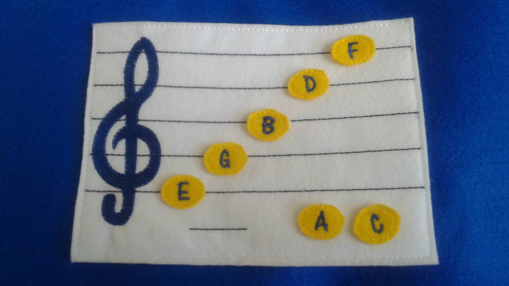 Learn How To Read Music - Quiet game board - music teacher tool- Felt Music Game - Movable Music Notes - treble clef - Music Scale (ONLINE ORDER ONLY)