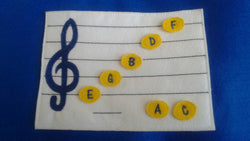 Learn How To Read Music - Quiet game board - music teacher tool- Felt Music Game - Movable Music Notes - treble clef - Music Scale (ONLINE ORDER ONLY)
