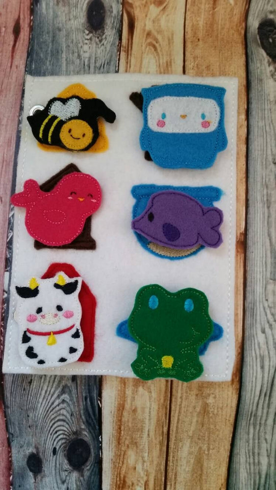 Toddler quiet book page - Felt Quiet Book Page - busy book -  Animal home match game -  Homes Activity Page - learning - education - Habitat (ONLINE ORDER ONLY)