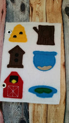 Toddler quiet book page - Felt Quiet Book Page - busy book -  Animal home match game -  Homes Activity Page - learning - education - Habitat (ONLINE ORDER ONLY)