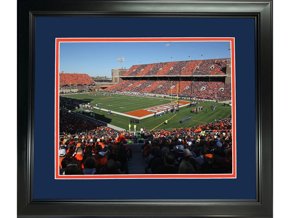 Framed University of Illinois Memorial Stadium Illinois Fighting Illini 11"x14" NCAA Football Photo Professionally Matted (ONLINE ORDER ONLY)