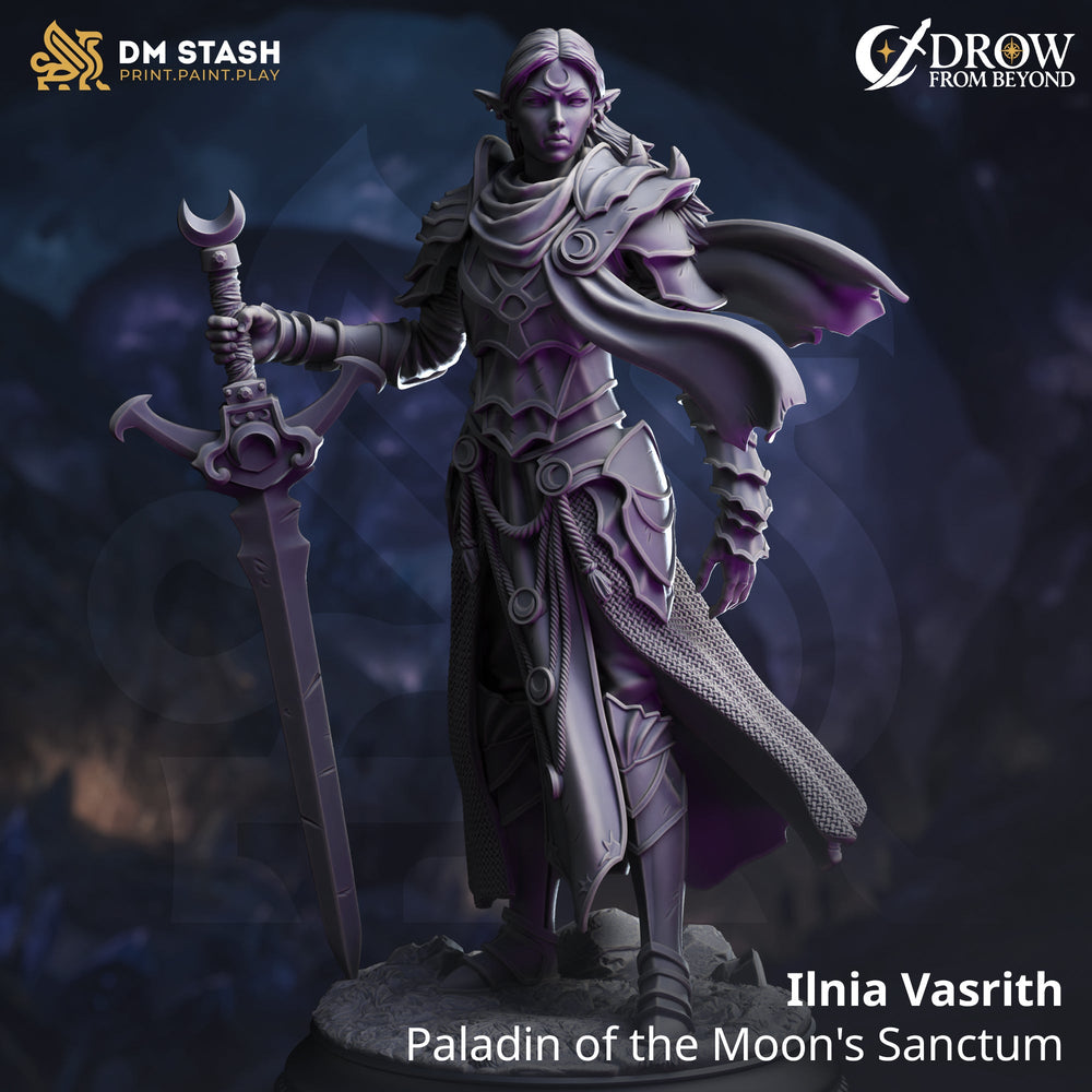 Ilnia Vasrith, Paladin of the Moon's Sanctum (Female Drow Paladin) (ONLINE ORDER ONLY)