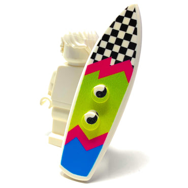 B3 Customs® Printed Ying Tang / Checkerboard Surfboard made from LEGO® bricks (Online Order Only)